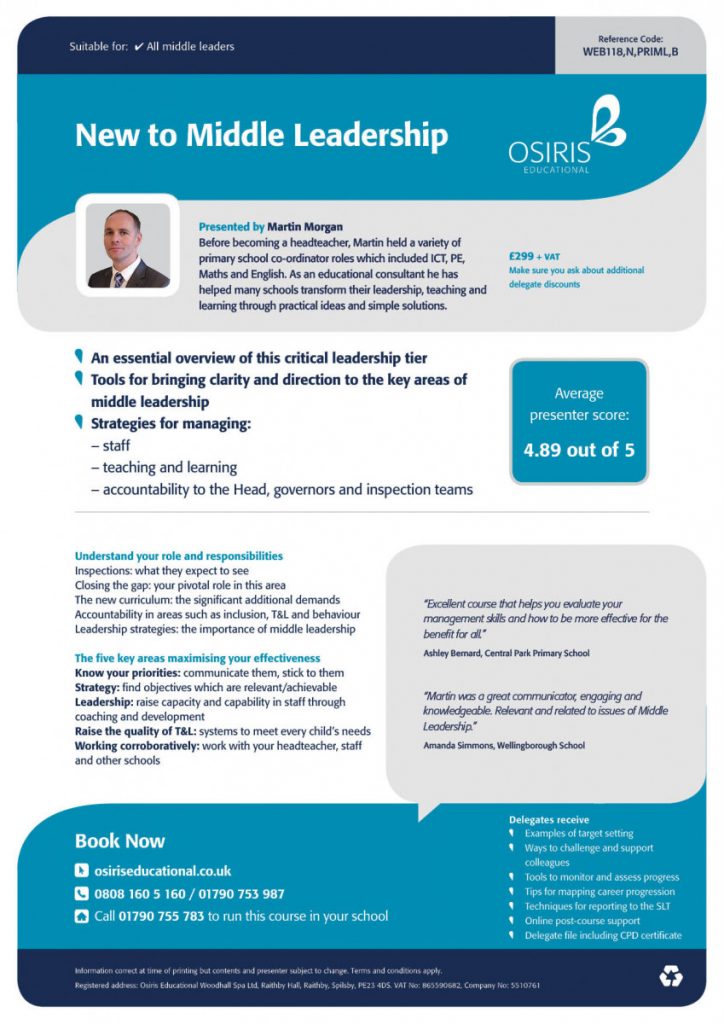 New to Middle Leadership - Osiris Educational